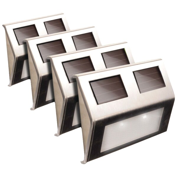 Maxsa Innovations Solar Deck Lights, Pack/4 (Stainless Steel) 47334-SS